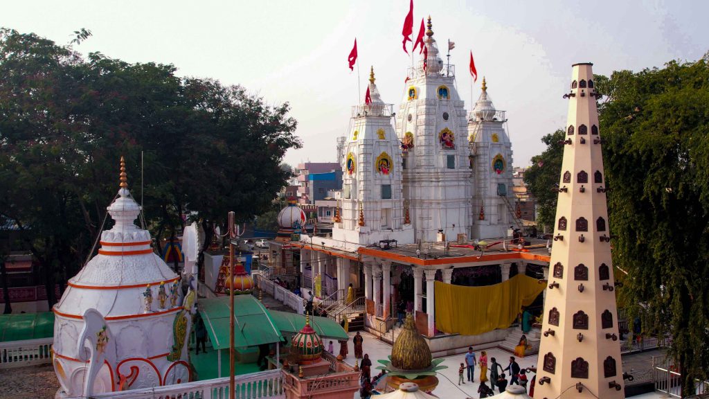 Drone view of mandir Parisar on Till-Chaturthi